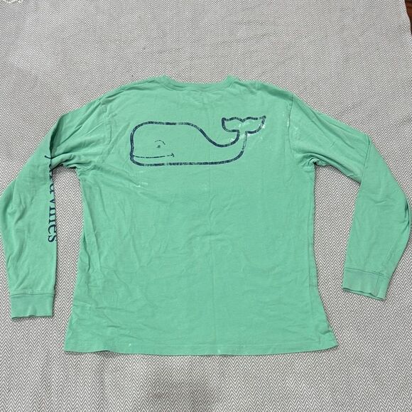 Vineyard Vines Green Long Sleeve Shirt with Pocket Mens Size Medium - Picture 2 of 2